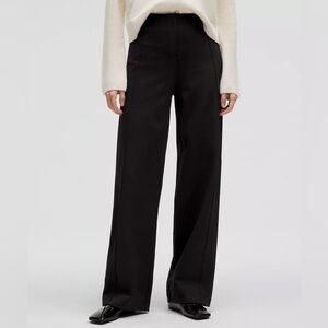 LULULEMON Utilitech Relaxed Fit Mid Rise Trouser Pant Black Cotton Twill Size 8